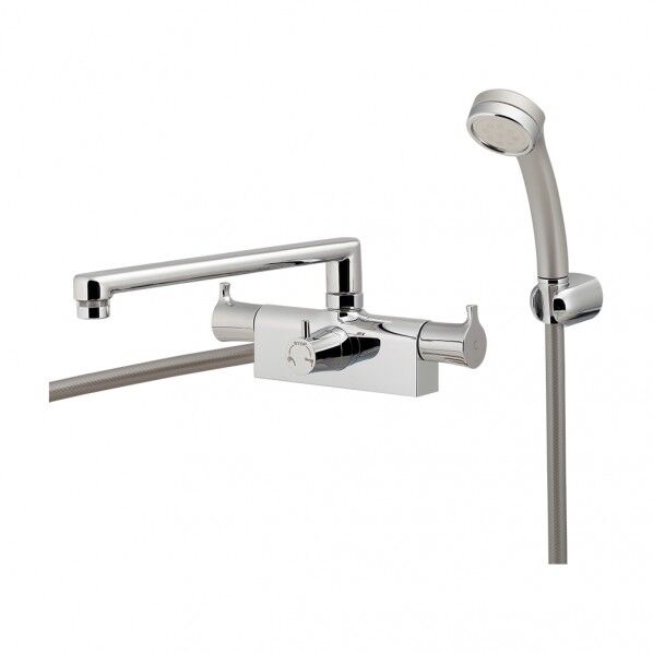 バス用2ハンドルシャワー混合栓(一時止水)(台付) 152-211 1個...