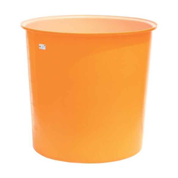 【車上渡し】M型丸型容器1000L オレンジ 1265×1200mm M-1000 1個