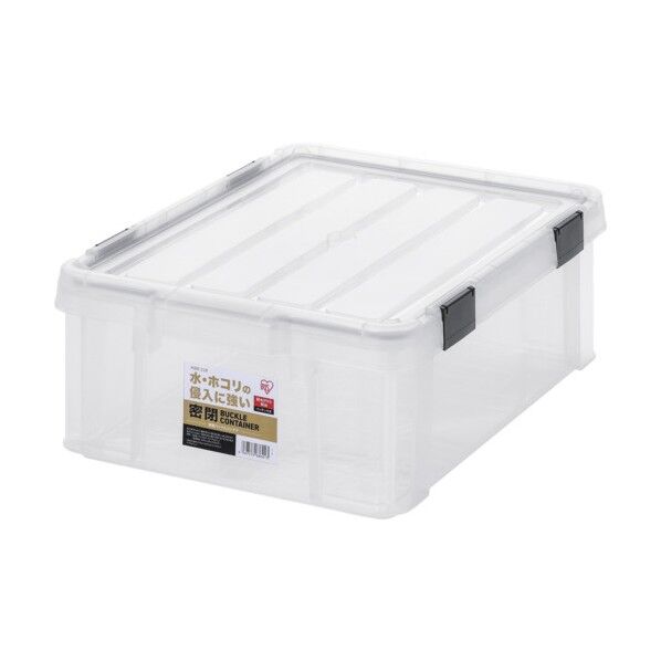 299229 密閉バックルコンテナ クリア/チャコールグレー