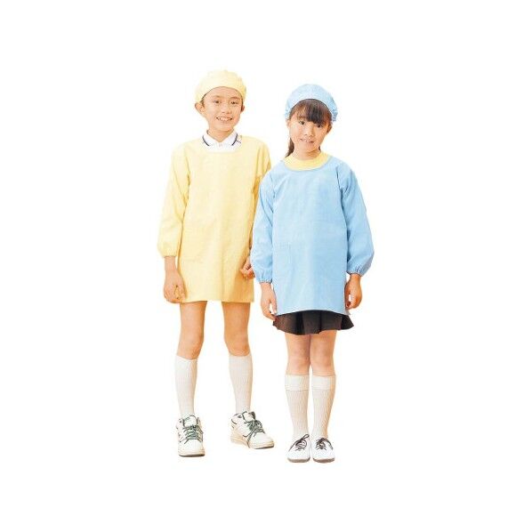 学童給食衣割烹着型 SKVA361 7584980 ブルー 3号,L 63-7226-74 1点