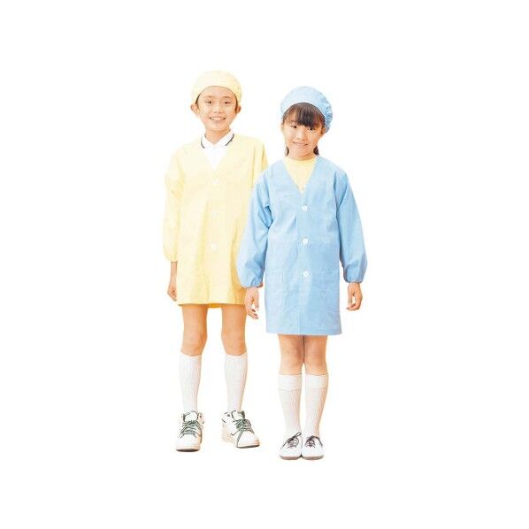 学童給食衣シングル SKVA358 7584840 ブルー 3号,L 63-7226-60 1点