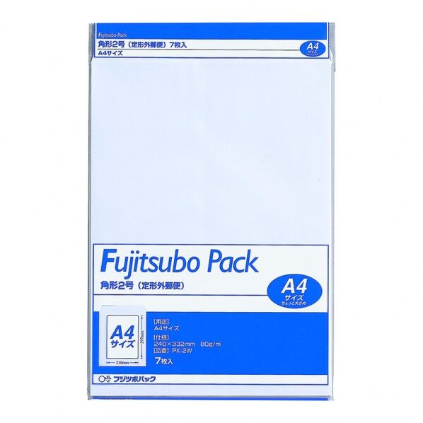 マルアイ 藤壺パック 角2 80g 240×332mm(角形2号) ホワイト PK-2W 7枚
