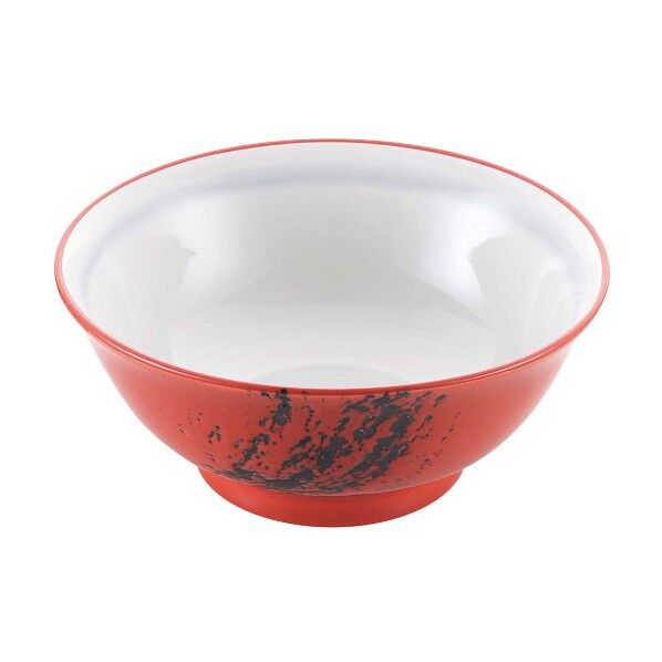 磁器 中華食器 赤釉筆流し 高台丼 6.5寸 8179750 63-7195-16 1点