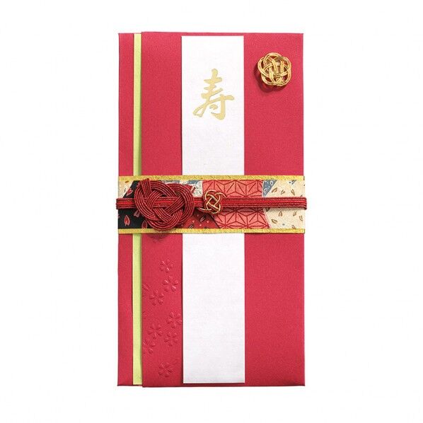 金封(祝儀袋)絢 赤 95×180mm 626R 1枚