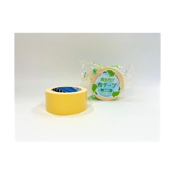 TERAOKA 再生PET布テープ No．1605 黄 50mm×25M 1605 Y 50X25 1巻
