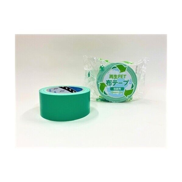 TERAOKA 再生PET布テープ No.1605 緑 50mm×25M 1605 GR 50X25 1巻