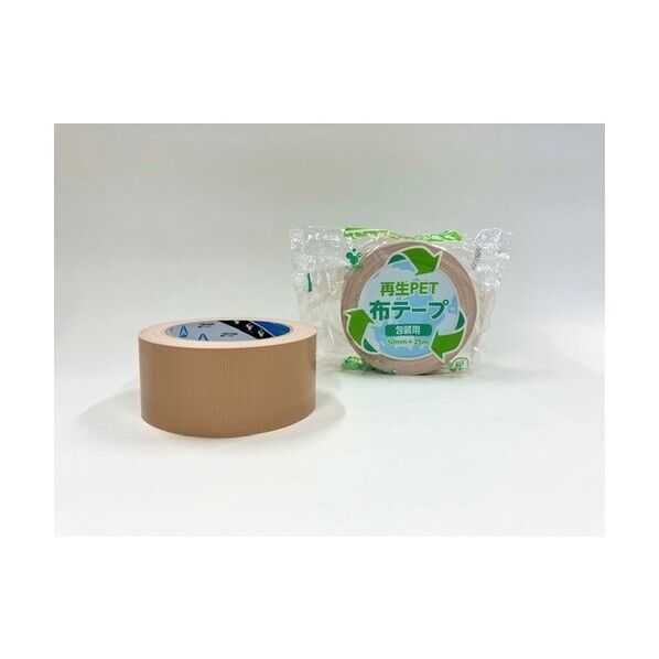 TERAOKA 再生PET布テープ No．1605 クリーム 50mm×25M 1605 C 50X25 1巻