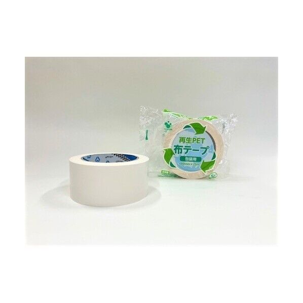 TERAOKA 再生PET布テープ No.1605 白 50mm×25M 1605 W 50X25 1巻