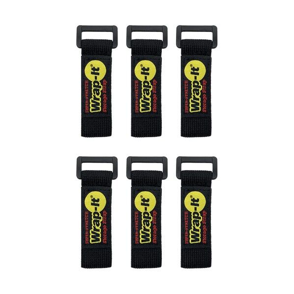 Wrap-It(ラップイット) 配線コード 収納ストラップ 6インチ 6個入 ブラック 706-06B 1セット