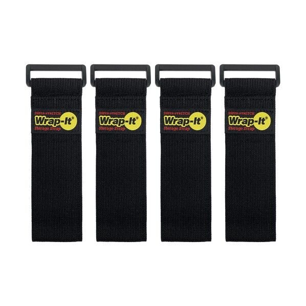 Wrap-It(ラップイット) 配線コード 収納ストラップ 12インチ 4個入 ブラック 704-12B 1セット