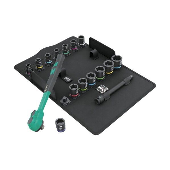 Wera 8100SB 12 サイクロップ コンフォートラチェットセット 反転レバー、 9．5ミリ 005530 1セット...