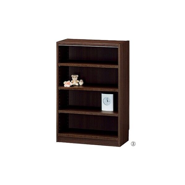 木製オープンラック W59×H180cm 61-357-5-5 ダークブラウン 61-7321-57 1点