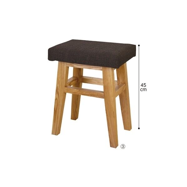 木製スツール ブラウン 61-347-12-3 1点