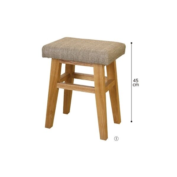 木製スツール ベージュ 61-347-12-1 61-7315-54 1点