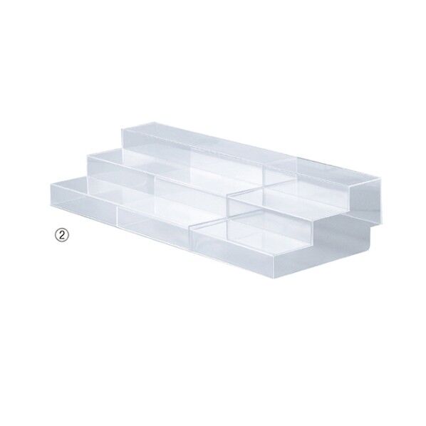 スライド式ディスプレイ 3段 61-169-19-2 クリア 61-7224-52 1点