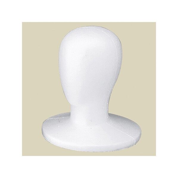 マネキンヘッド 顔なし 61-163-4-1 白 63-5724-51 1点