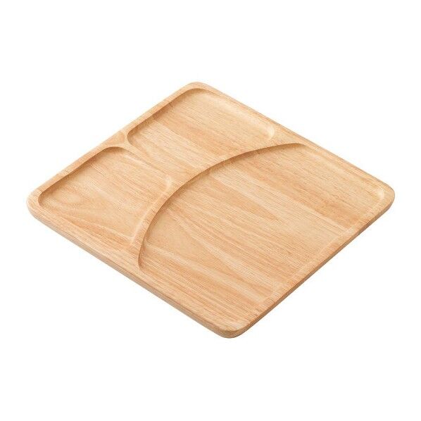 ラバーウッド スナックプレート 角230 ナチュラル TA-007 7343000 63-7189-99 1点