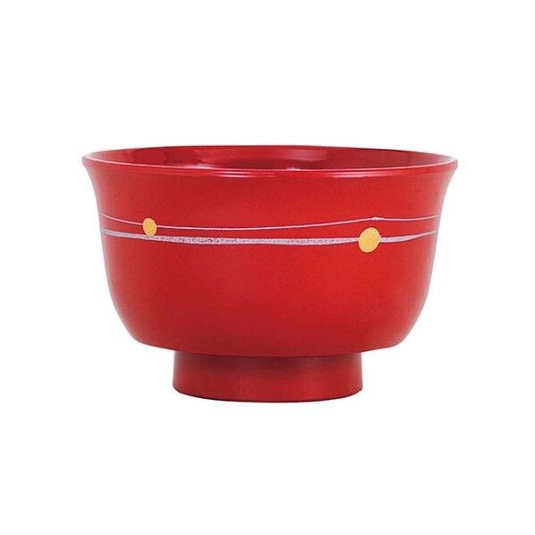 プチエイド汁椀 HS-N21 遊水玉 朱 7269400 61-8011-35 1点