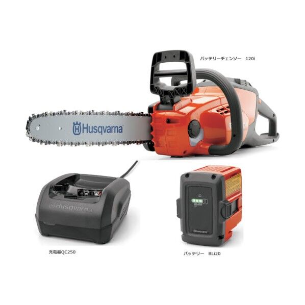 ハスクバーナ・ゼノア 120i+BLi20+QC250 SET(バッテリーチェンソーセット) 967098201967091701967970104 1台
