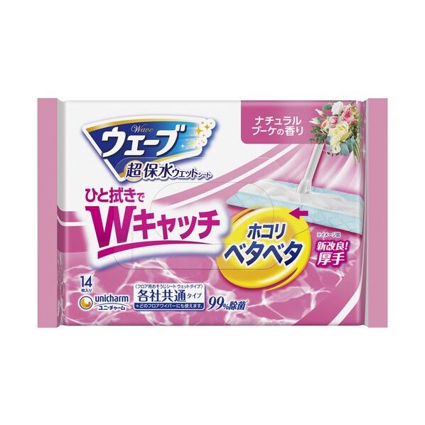 ユニ・チャーム ウェーブフロア用ウェットシート 469963 16枚...