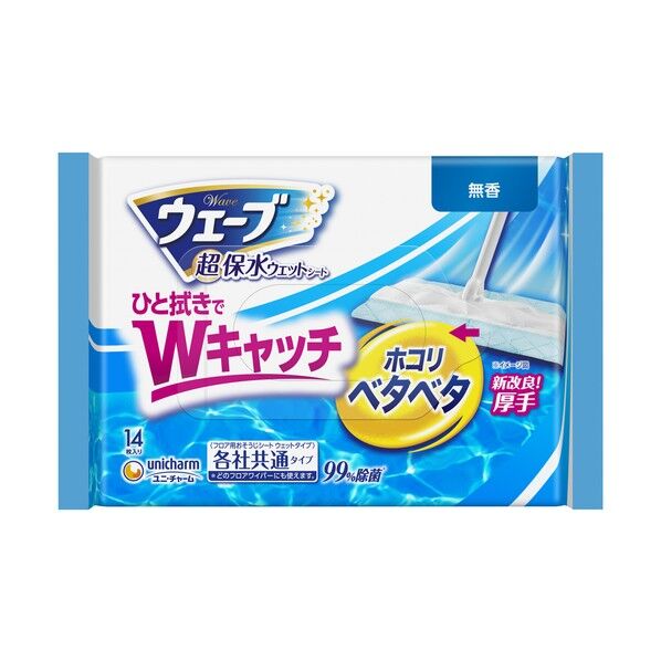 ユニ・チャーム ウェーブフロア用ウェットシート 469123 16枚...
