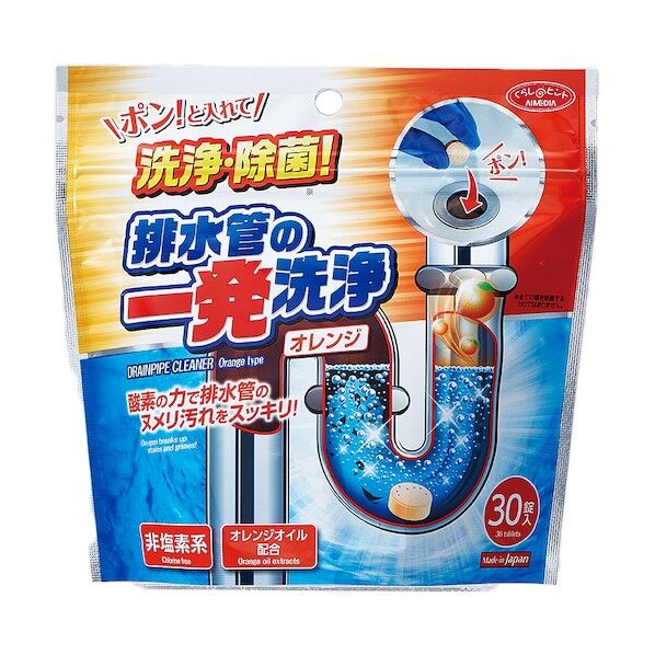 アイメディア 排水管の一発洗浄 オレンジタイプ 4g×30錠 1009687 1個