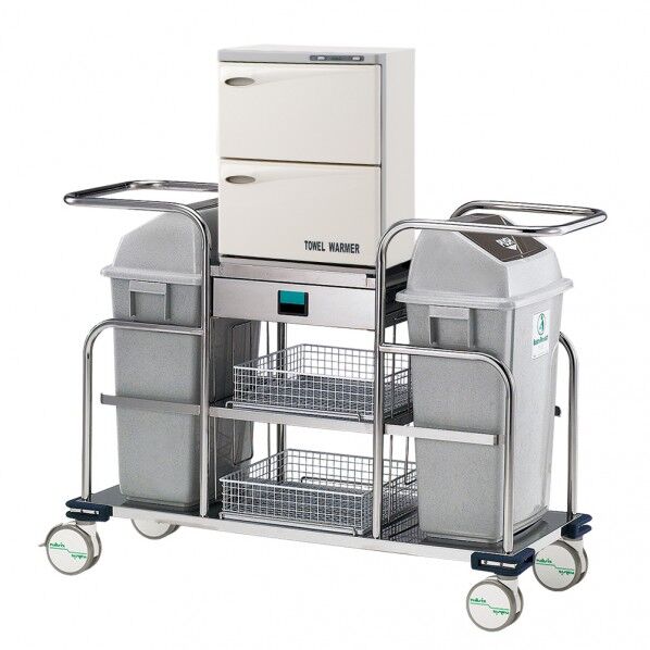 清拭オムツ交換車 18L×2段(おしぼり130~160本収納) 0-4590-22 1