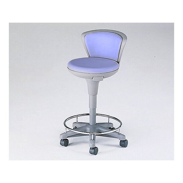 システムスツール ハイタイプ・背付き・リング付き・キャスター有り TSS-16R ブルー 0-5074-01 1脚