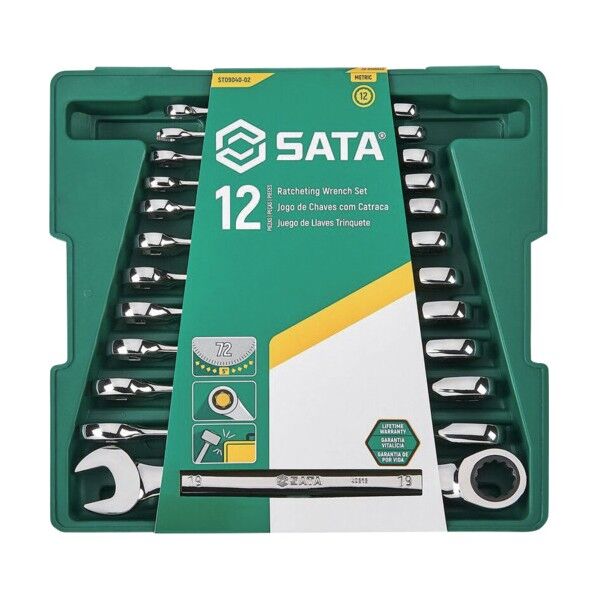 SATA コンビネーションラチェットレンチセット（12点） ST09040-02 1S