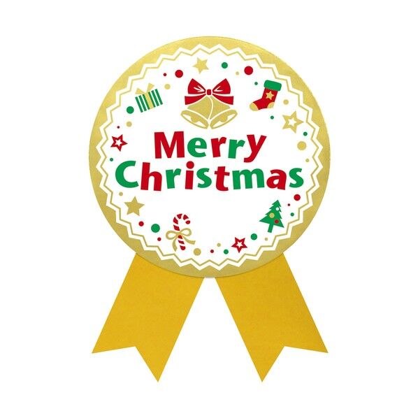 ササガワ シール ギフトシール Merry Christmas 白 2204050の通販