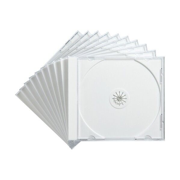 Blu-ray・DVD・CDケース(ホワイト) FCD-PN10WN 10個...