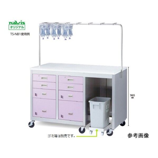 点滴処置車 2列両引出し 0-7922-22 1