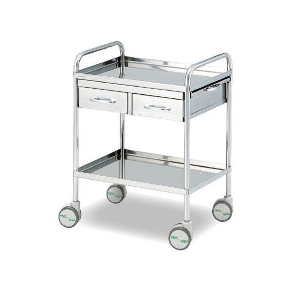 枠付き回診車(収納テーブル付) 603×453×842mm 0-7977-01 1