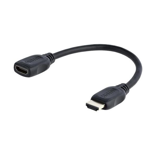 HDMI 1.4 ケーブル/15cm/延長/4K30Hz/ハイスピード/オス-メス/ブラック/短尺延長コード HDMIEXTAA6IN 1本
