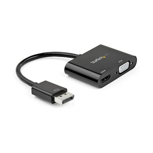  ディスプレイアダプター/DP - HDMI 2.0 & VGA/4K60Hz/ブラック/ビデオ 変換 コンバーター DP2VGAHD20 1個...