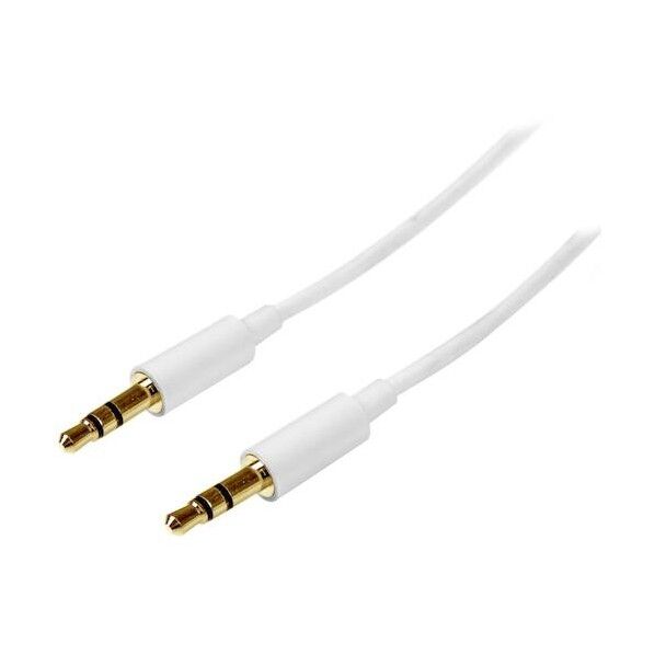 オーディオケーブル/3.5mm 3極ステレオミニ/1m/オス-オス/ホワイト/スピーカー ヘッドホン イヤホン 用 MU1MMMSWH 1本...