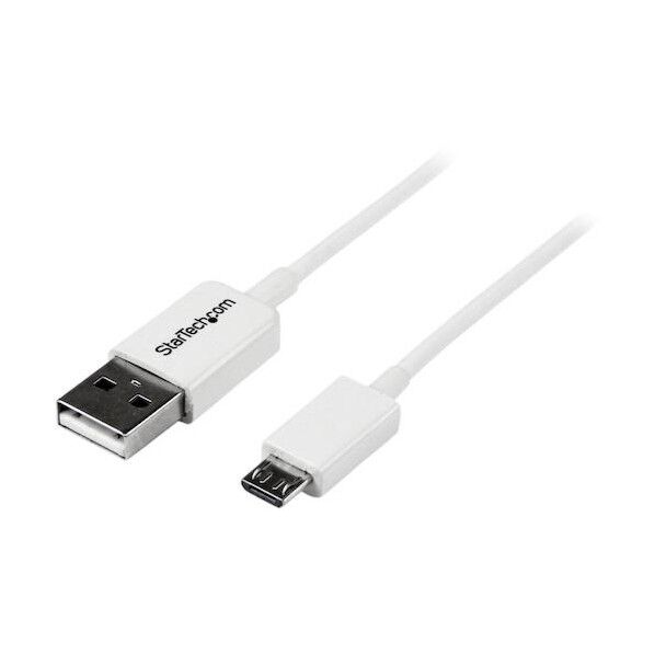 USB 2.0ケーブル/50cm/Type‐A - Micro-B/480Mbps/オス-オス/ホワイト/マイクロB USBPAUB50CMW 1本...