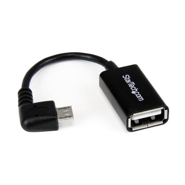 Micro USB - USB OTG変換アダプター/USB A メス - L型USB Micro-B オス UUSBOTGRA 1本...