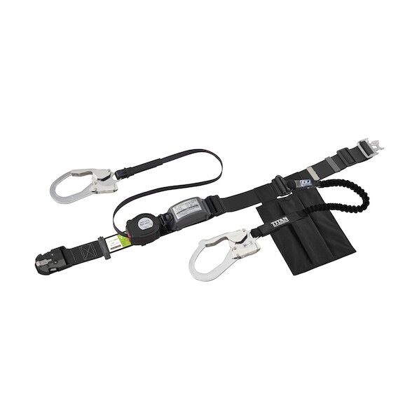 胴ベルト型ロック付き巻取式 ダブル ワンタッチバックル仕様 REELOCK S2NEO + EXJ補助ロープ イエロー ベルト:イエロー OT-SLN505-WEB-YL 1本