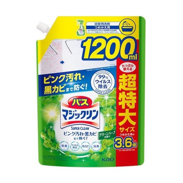 バスマジックリンSCグリーンハーブ つめかえ用1200ML 415059 1個x6個