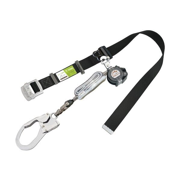  胴ベルト型ロック付き巻取式 シングル Ribraライト 130kg仕様 ブラック RBLN506-130-BL 1本