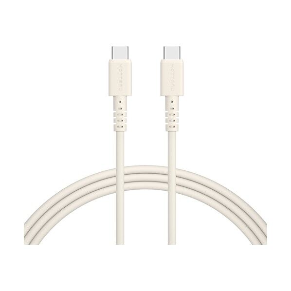 シリコン製USB-C to Cケーブル2m アーモンドミルクカラー MOT-SCBCCG200-AM 1個