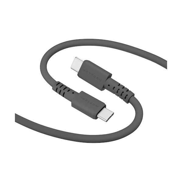 240W対応 USB-C to USB-C シリコンケーブル 急速充電 データ転送 1．0m スモーキーブラック2年保証（MOT-SCB240CCG100）