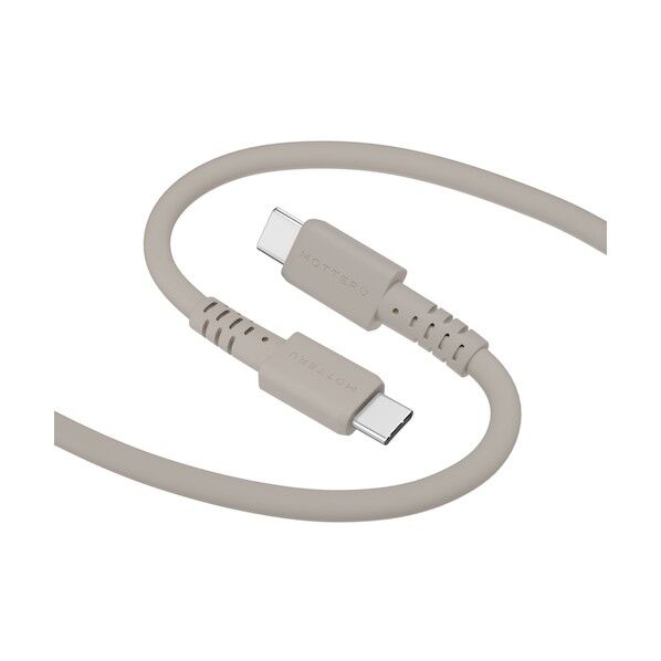 240W対応 USB-C to USB-C シリコンケーブル 急速充電 データ転送 2.0m ラテグレージュ2年保証(MOT-SCB240CCG100)