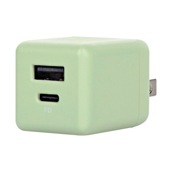 PD20W 持ち歩きたくなる可愛いニュアンスカラーのAC充電器 ピスタチオ OWL-APD20A1C1R-PS 1個...