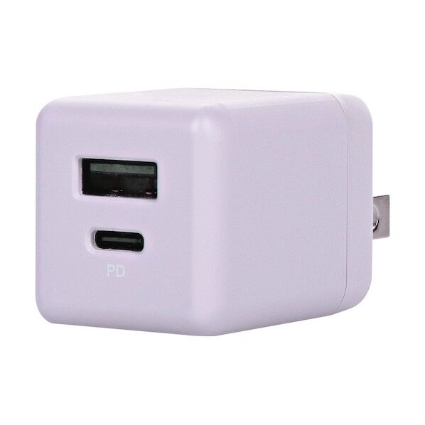 PD20W 持ち歩きたくなる可愛いニュアンスカラーのAC充電器 ペールアイリス OWL-APD20A1C1R-PU 1個...