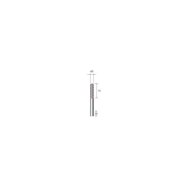 ナカニシ 超硬カッター 円筒先丸型 φ3×14×軸3   25117...