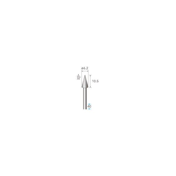 ナカニシ ハイスピード鋼カッター テーパー型 φ6．2×10．5×軸3 32°  31143...