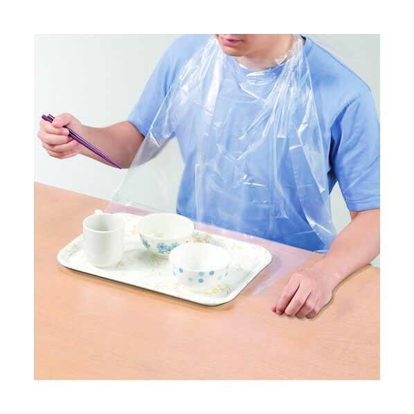 使い捨て食事用エプロン ポケット付 73740 60枚