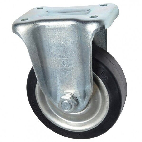 東正車輌 ゴールドキャスター 重荷重 固定キャスター 150φ ゴム車 黒 HK-150RB 1個